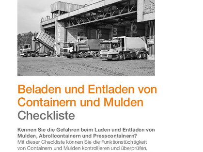 Checkliste: Be- und Entladen von Containern und Mulden