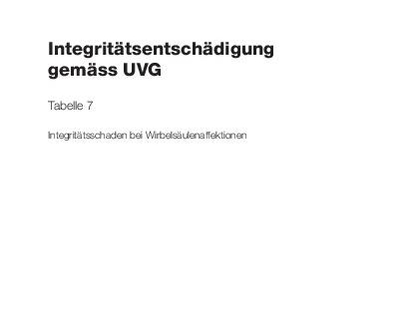 Tabelle 07 - Integritätsschaden bei Wirbelsäulenaffektionen