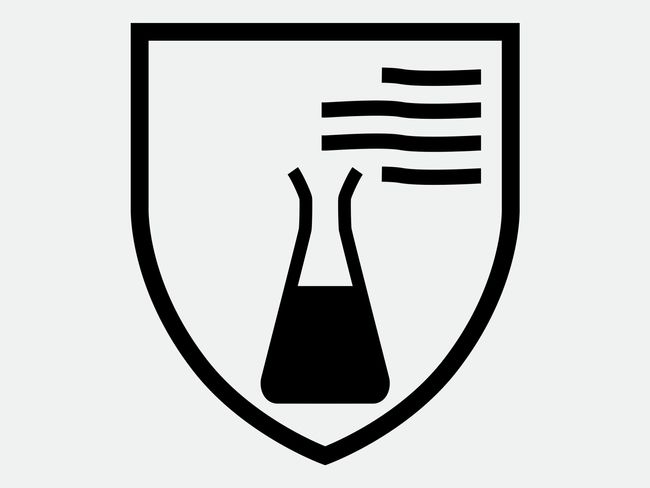 Piktogramm für Schutz gegen chemische Gefährdungen gemäss EN 374-1.