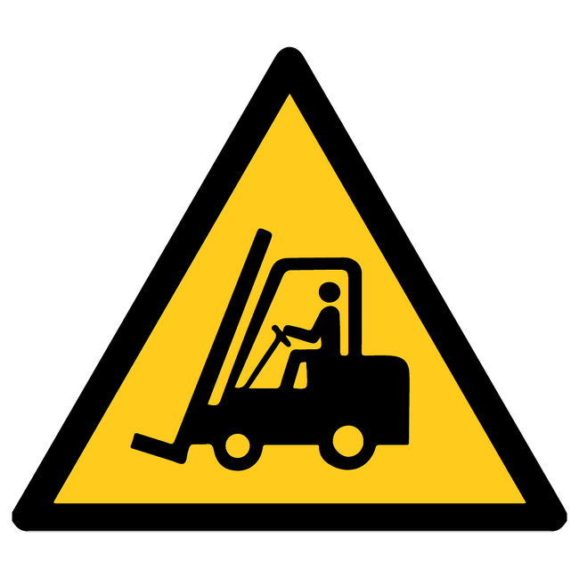 Signal d’avertissement «Attention: véhicules de manutention»