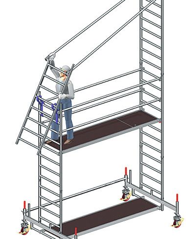 Echafaudage roulant grande profondeur (870mm) à montage sécurisé Fortal 