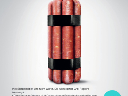 Plakat mit Sicherheitstipps für den Gas- und Kohlegrill