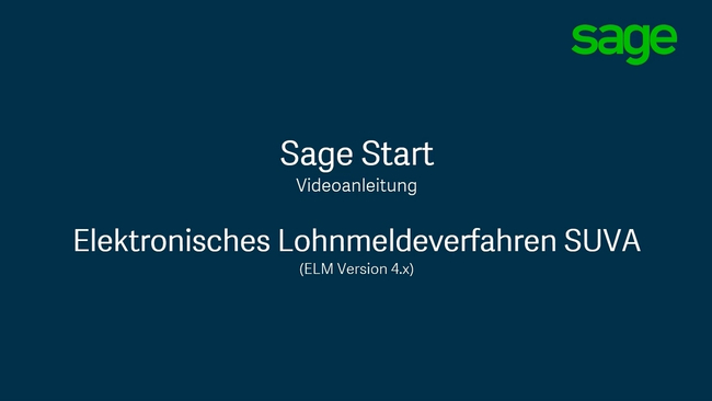 Lernvideo zur elektronischen Lohnmeldung mit dem Swissdec-zertifizierten Lohnprogramm Sage Start.