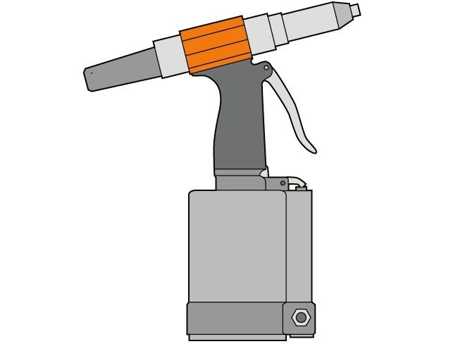 Zeichnung einer Nietpistole