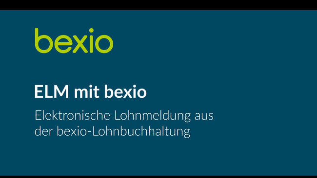 Lernvideo zur elektronischen Lohnmeldung mit dem Swissdec-zertifizierten Lohnprogramm Bexio.