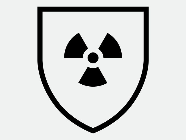 Pictogramme utilisé pour la protection contre les radiations ionisantes selon EN 421.