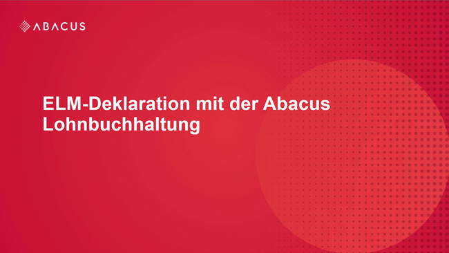 Lernvideo zur elektronischen Lohnmeldung mit dem Swissdec-zertifizierten Lohnprogramm Abacus.