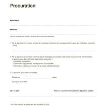 Modèle de procuration - Versicherungsmissbrauch