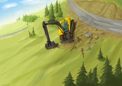 Accident mortel de pelle mécanique