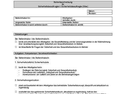 Modello Word: descrizione del posto di lavoro di AdSic