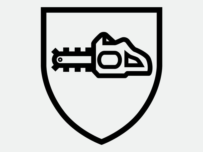 Sega a catena (simbolo, a forma di scudo)