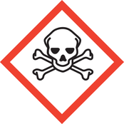 Das GHS-Gefahrensymbol «Hochgiftig». Es zeigt einen Totenschädel.