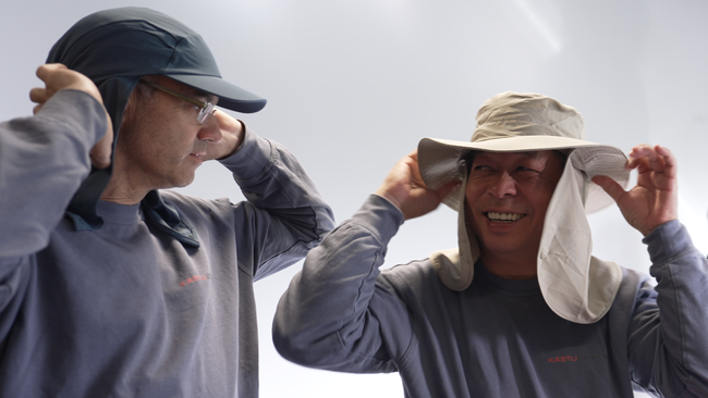 2 Männer mit Hut, Sonnenschutz, Nackenschutz, Krempe