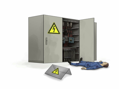 Infortunio: scossa elettrica in armadio elettrico