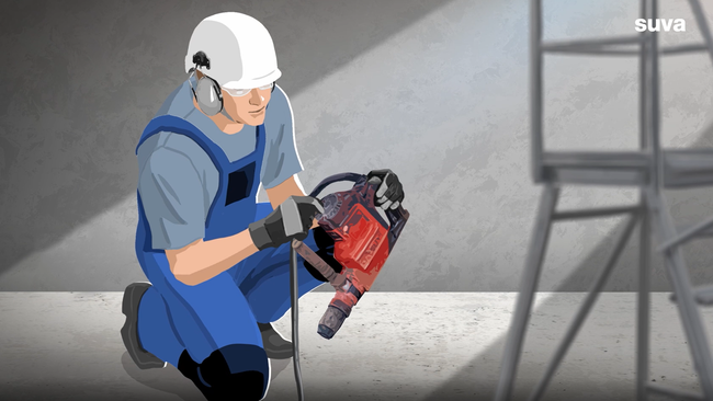 Illustration: un travailleur branche un équipement de travail sur le courant électrique.
