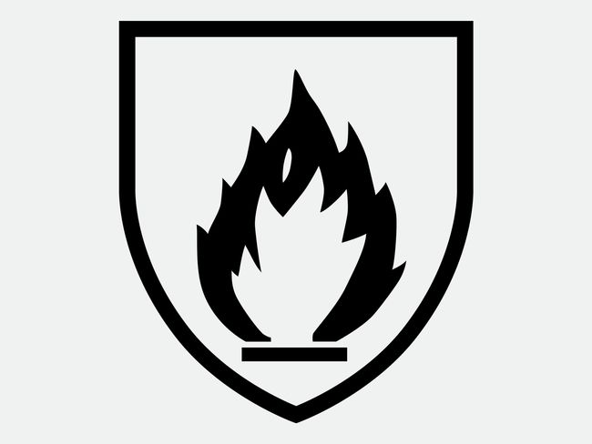 Piktogramm für Schutz gegen Hitze und Flammen gemäss EN 407