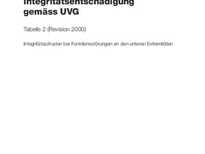 Integritätsschaden an den unteren Extremitäten