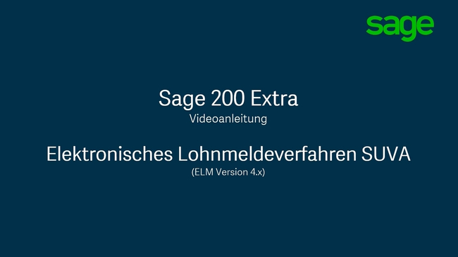 Lernvideo zur elektronischen Lohnmeldung mit dem Swissdec-zertifizierten Lohnprogramm Sage 200 Extra.