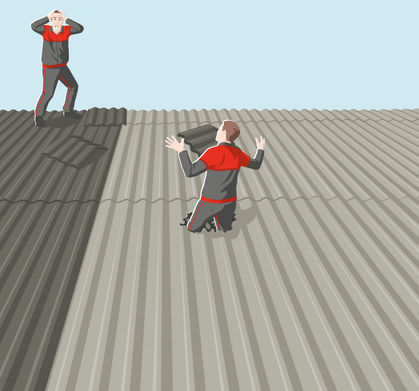 Accident: chute d’un travailleur temporaire à travers un toit