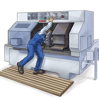 Unfall: In Drehmaschine eingeklemmt