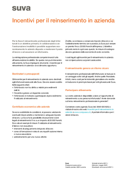 Incentivi per il reinserimento in azienda