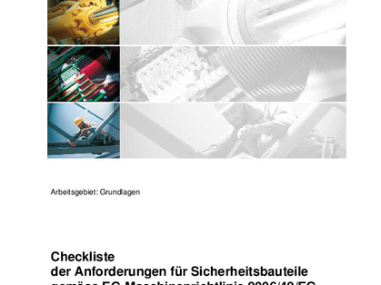 EG-Maschinenrichtline 2006/42/EG: Checkliste 