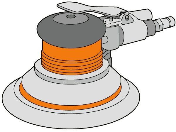 Disegno di una levigatrice rotorbitale