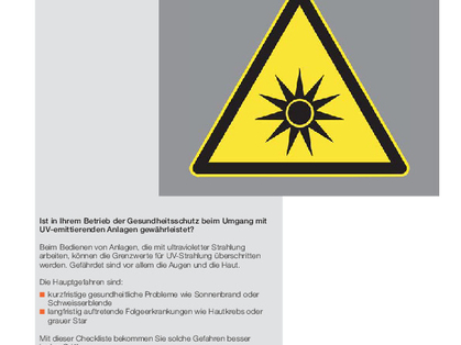 UV-Strahlung: Sicherheit beim Betrieb von Anlagen